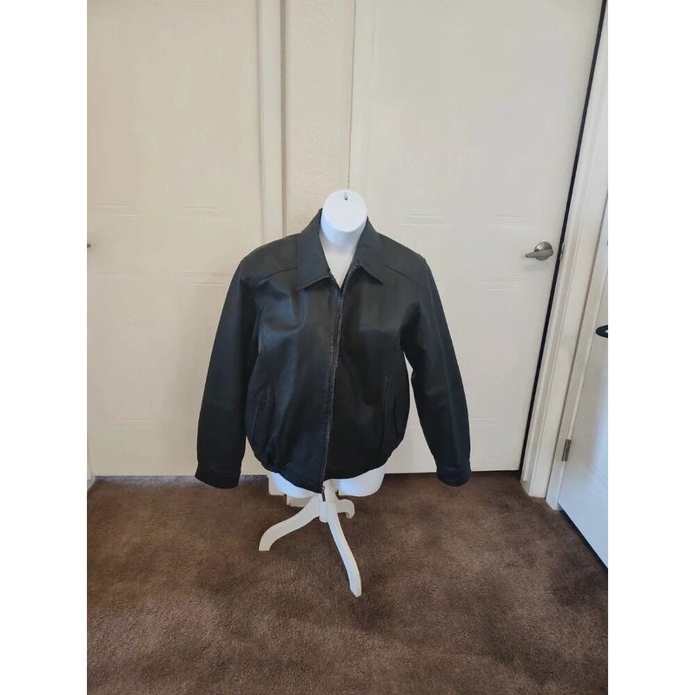 Architect black leather bomber Jacket SZ XL